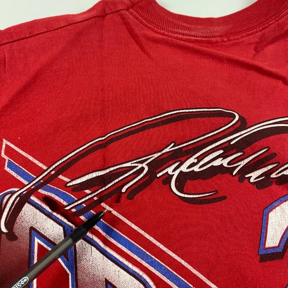 Vintage 90s Ricky Craven Budweiser NASCAR T Shirt Mens Large All Over Print - Picture 12 of 16
